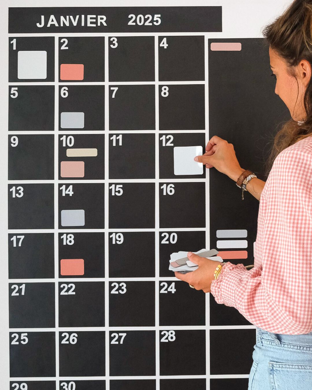 Calendrier mural magnétique - Planning mensuel